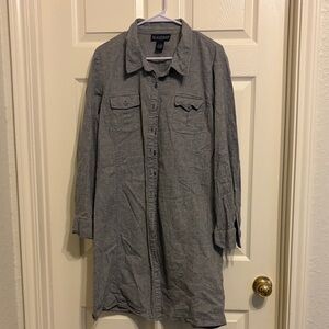 Dialogue Linen Blend Shirt Dress
